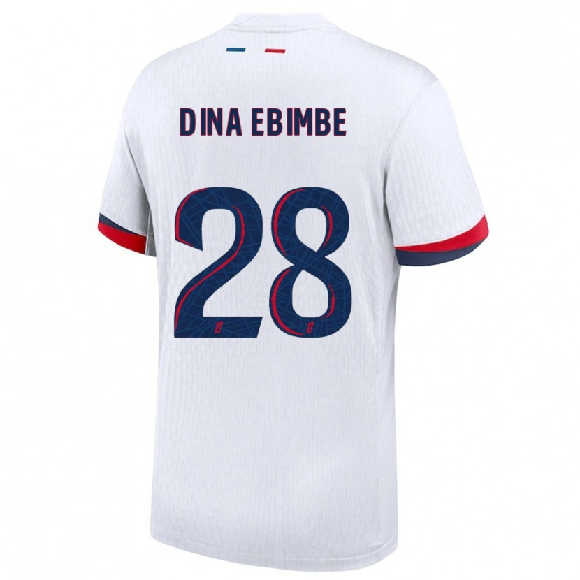 Danxenキッズエリック・ジュニオール・ディナ・エビンベ#28白赤アウェイシャツ2025/26ジャージーユニフォーム