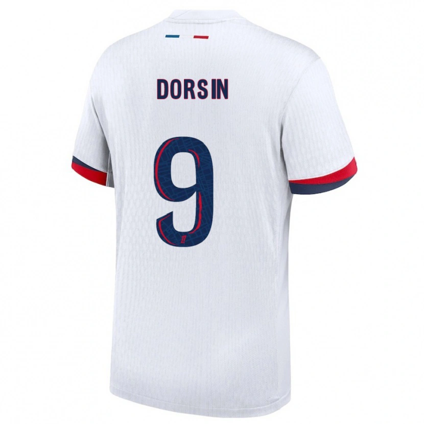 DanxenキッズFrøya Dorsin#9白赤アウェイシャツ2025/26ジャージーユニフォーム