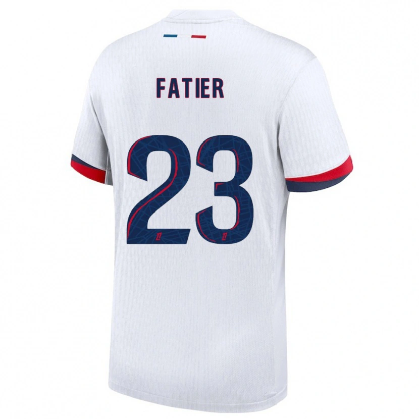 DanxenキッズNoémie Fatier#23白赤アウェイシャツ2025/26ジャージーユニフォーム