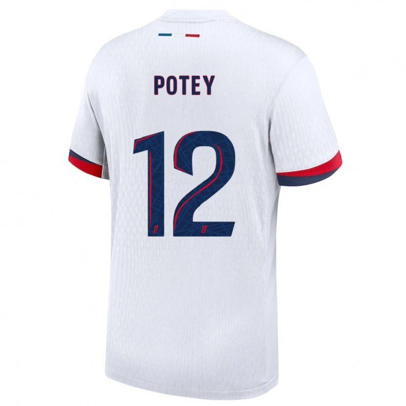 DanxenキッズKeahson Potey#12白赤アウェイシャツ2025/26ジャージーユニフォーム