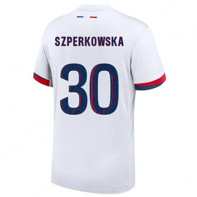 DanxenキッズOliwia Szperkowska#30白赤アウェイシャツ2025/26ジャージーユニフォーム