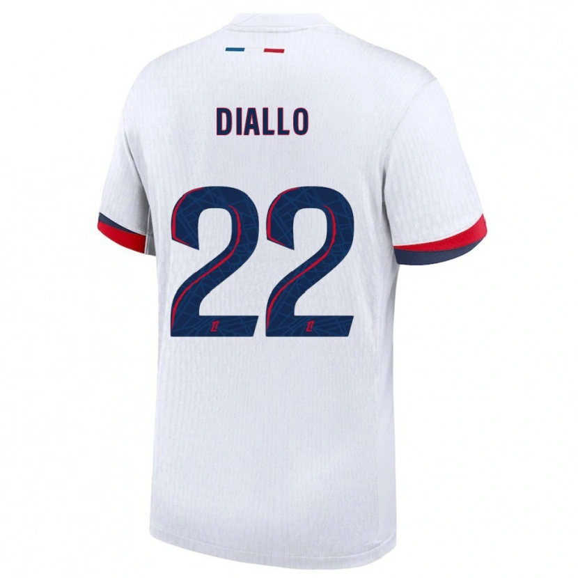 Danxenキッズアブドゥ・ディアロ#22白赤アウェイシャツ2025/26ジャージーユニフォーム