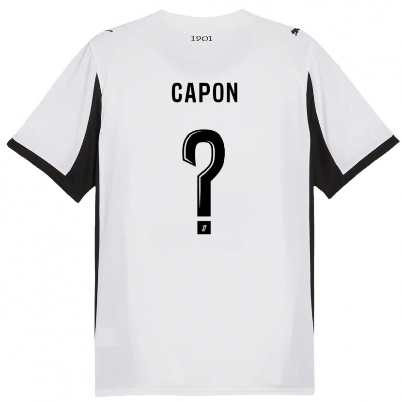 Danxenキッズジョセフ・カポン#0白黒アウェイシャツ2025/26ジャージーユニフォーム