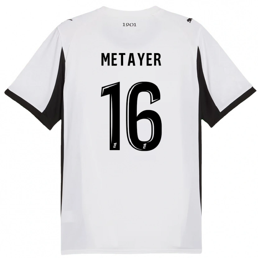 DanxenキッズMaxence Metayer#16白黒アウェイシャツ2025/26ジャージーユニフォーム