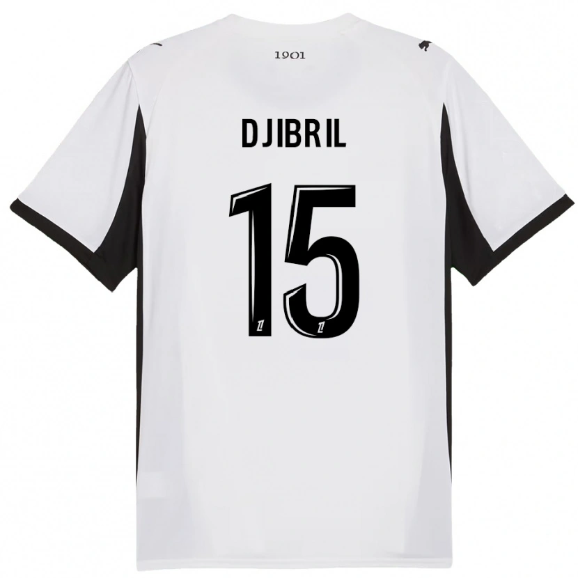 DanxenキッズDjibril Diallo#15白黒アウェイシャツ2025/26ジャージーユニフォーム