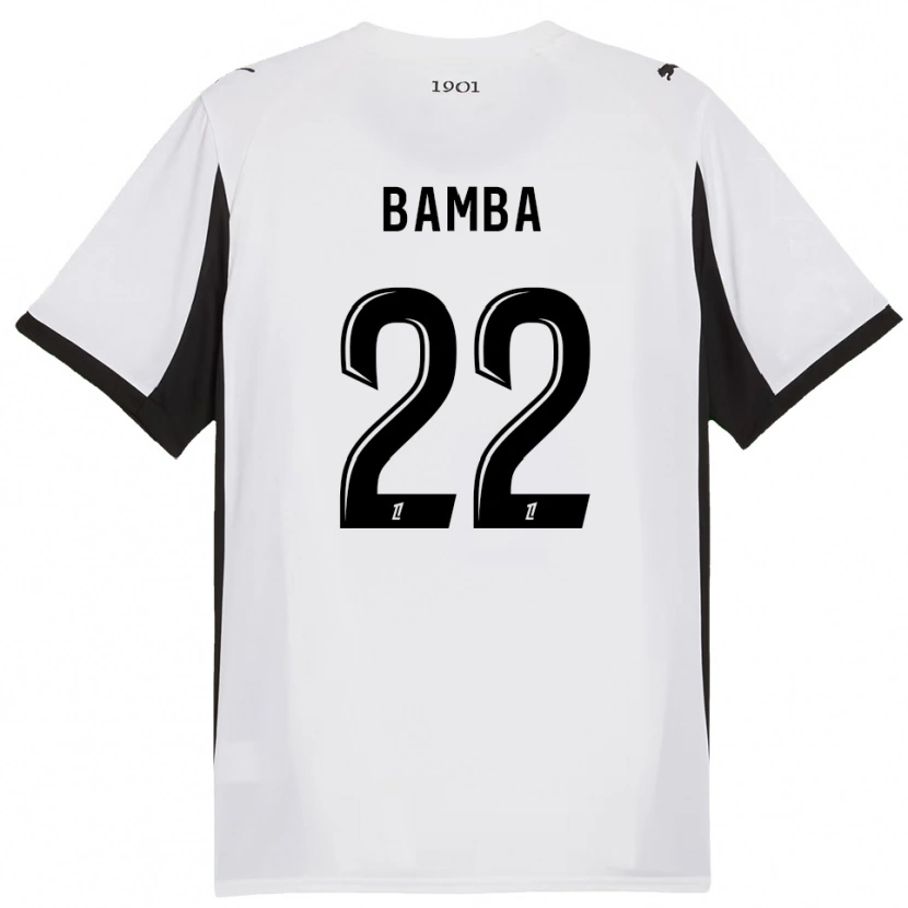 Danxenキッズライアン・バンバ#22白黒アウェイシャツ2025/26ジャージーユニフォーム