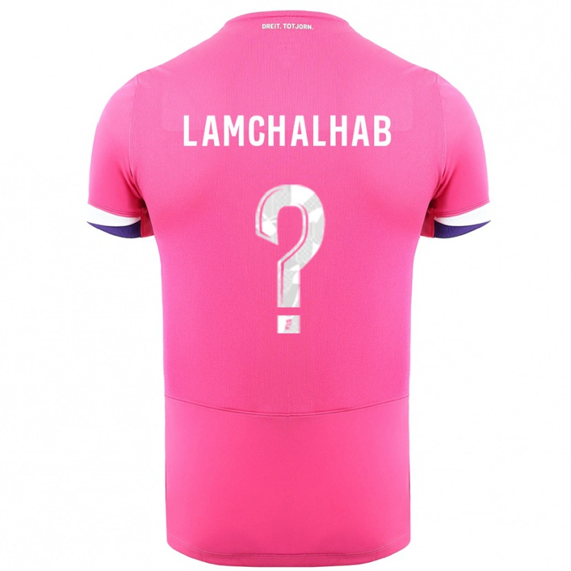 DanxenキッズMerwan Lamchalhab#0ピンク白アウェイシャツ2025/26ジャージーユニフォーム
