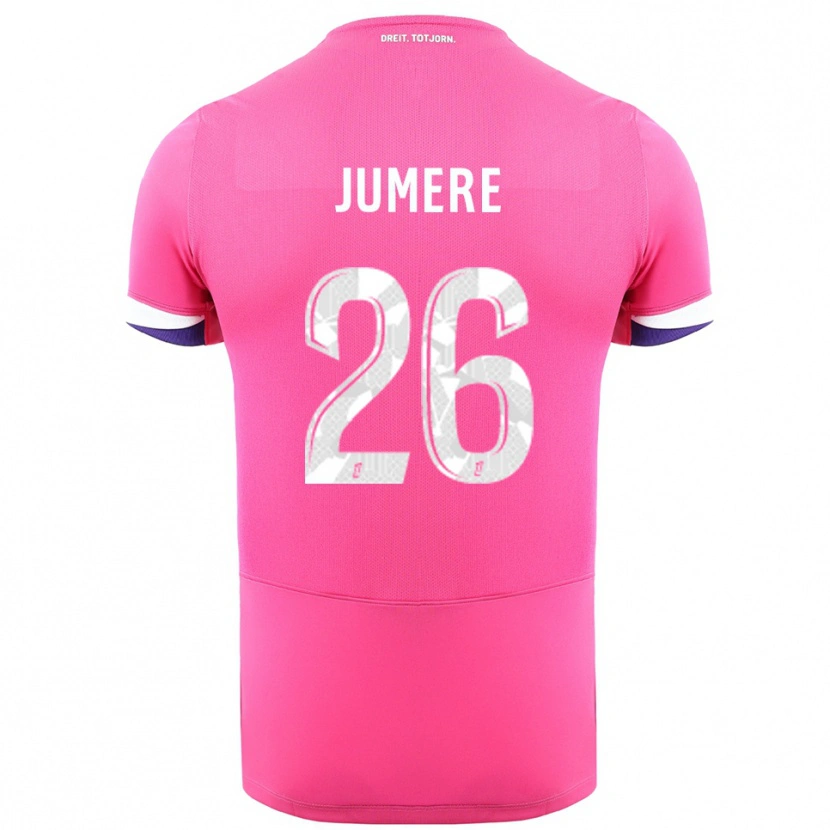 DanxenキッズLou Jumere Seignou#26ピンク白アウェイシャツ2025/26ジャージーユニフォーム