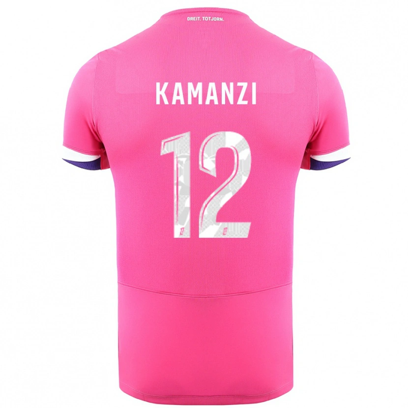 Danxenキッズワーレン・カマンツィ#12ピンク白アウェイシャツ2025/26ジャージーユニフォーム