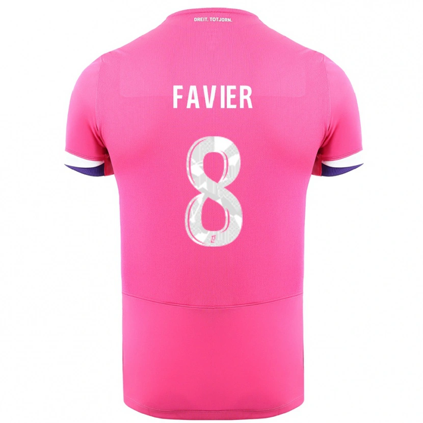 DanxenキッズLuca Favier#8ピンク白アウェイシャツ2025/26ジャージーユニフォーム