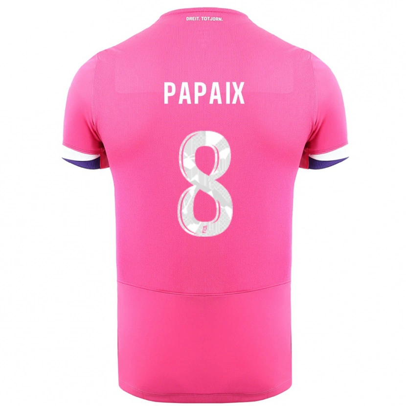 Danxenキッズポーリーヌ・パペ#8ピンク白アウェイシャツ2025/26ジャージーユニフォーム