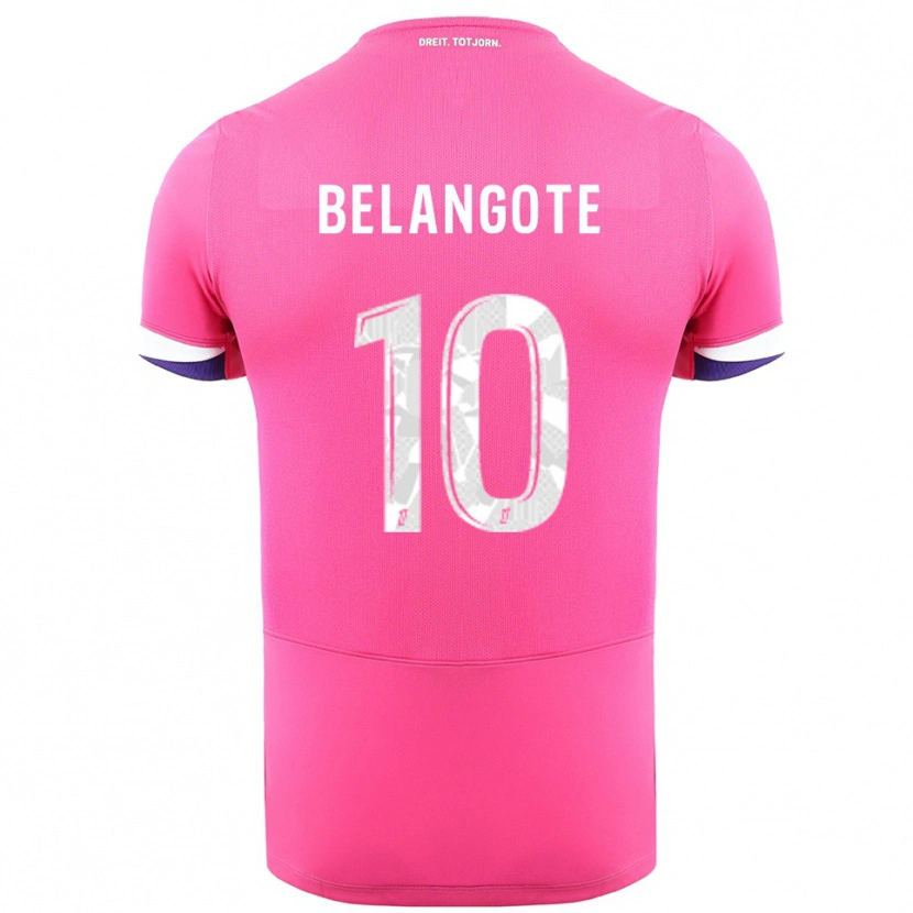 DanxenキッズAël Belangote#10ピンク白アウェイシャツ2025/26ジャージーユニフォーム