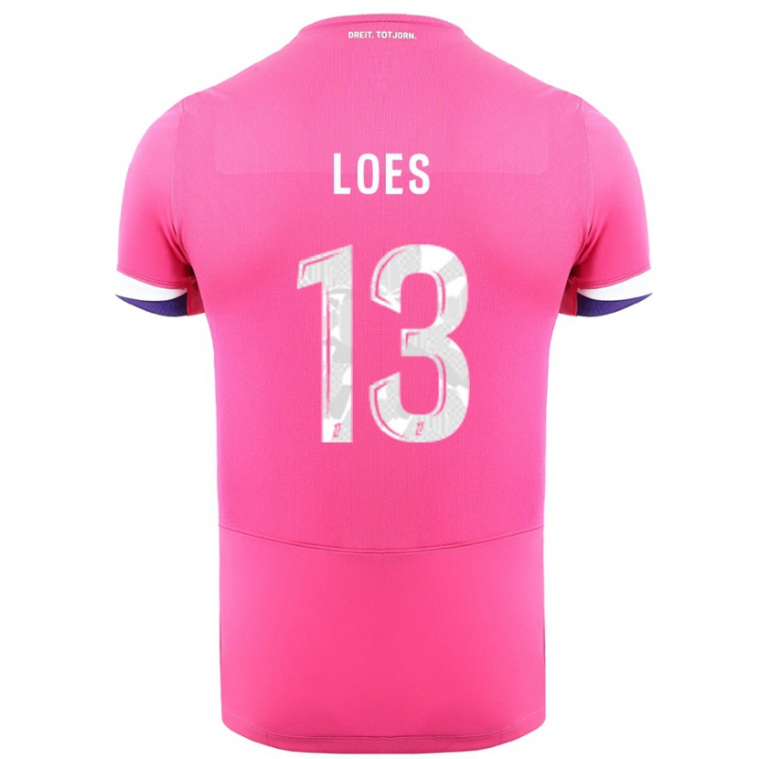 DanxenキッズWayan Loes#13ピンク白アウェイシャツ2025/26ジャージーユニフォーム