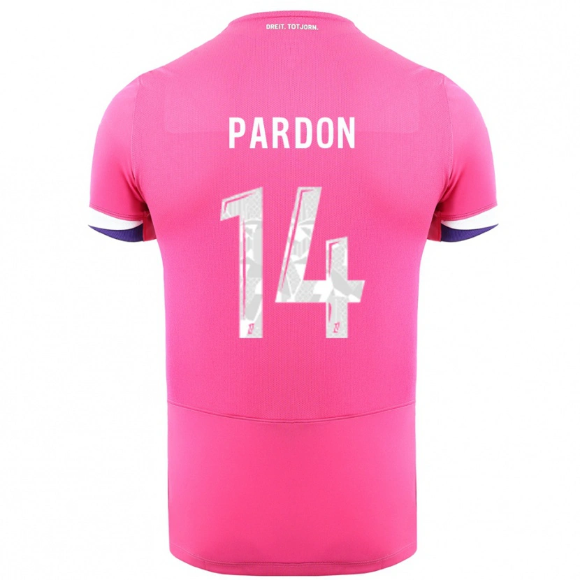 Danxenキッズポーリーン・パードン#14ピンク白アウェイシャツ2025/26ジャージーユニフォーム