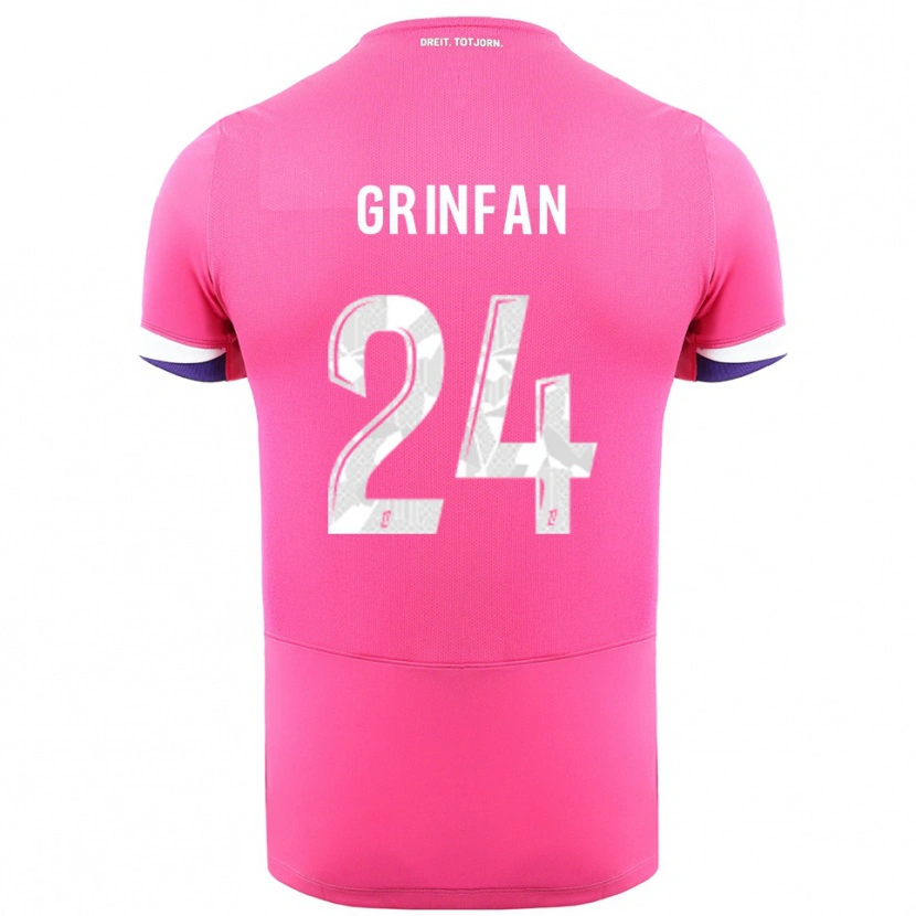 DanxenキッズRoma Grinfan#24ピンク白アウェイシャツ2025/26ジャージーユニフォーム