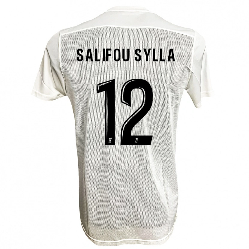 DanxenキッズSalifou Sylla#12黒白アウェイシャツ2025/26ジャージーユニフォーム