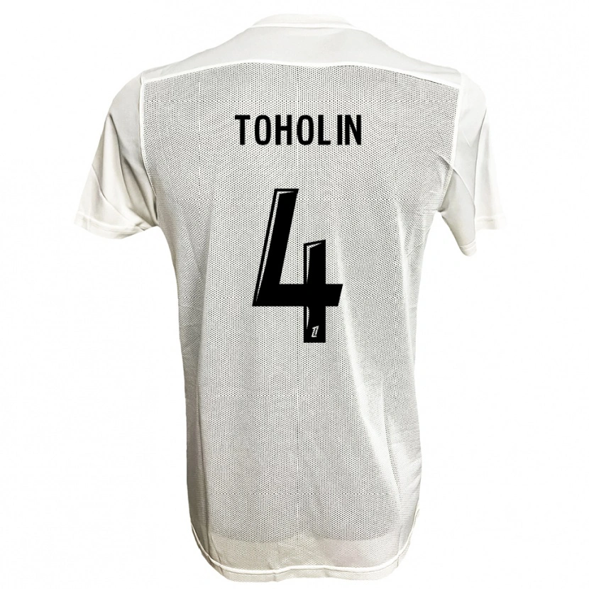 DanxenキッズAbdine Toholin#4黒白アウェイシャツ2025/26ジャージーユニフォーム