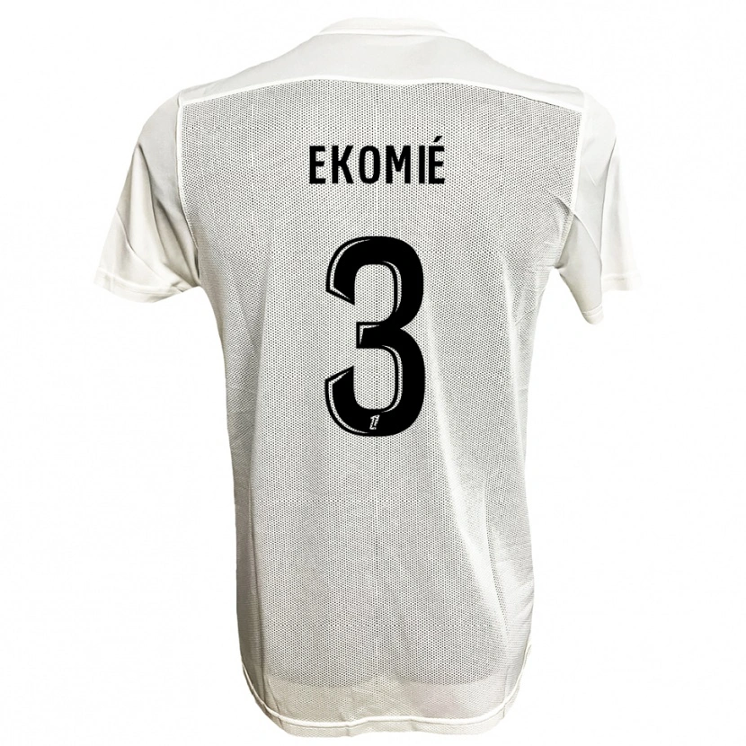 DanxenキッズJacques Ekomié#3黒白アウェイシャツ2025/26ジャージーユニフォーム