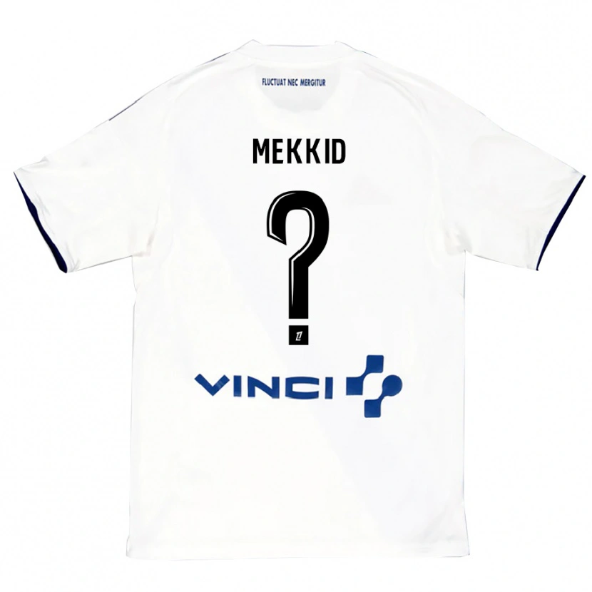 DanxenキッズAyoub Mekkid#0白青アウェイシャツ2025/26ジャージーユニフォーム