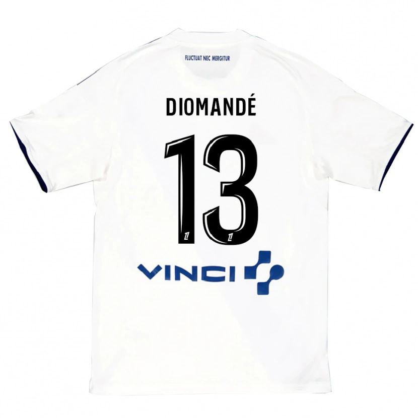 DanxenキッズVassancy Diomandé#13白青アウェイシャツ2025/26ジャージーユニフォーム