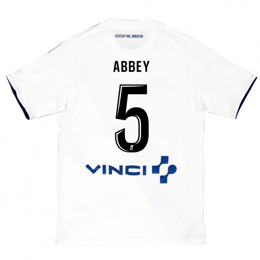 DanxenキッズEmmanuel Abbey#5白青アウェイシャツ2025/26ジャージーユニフォーム