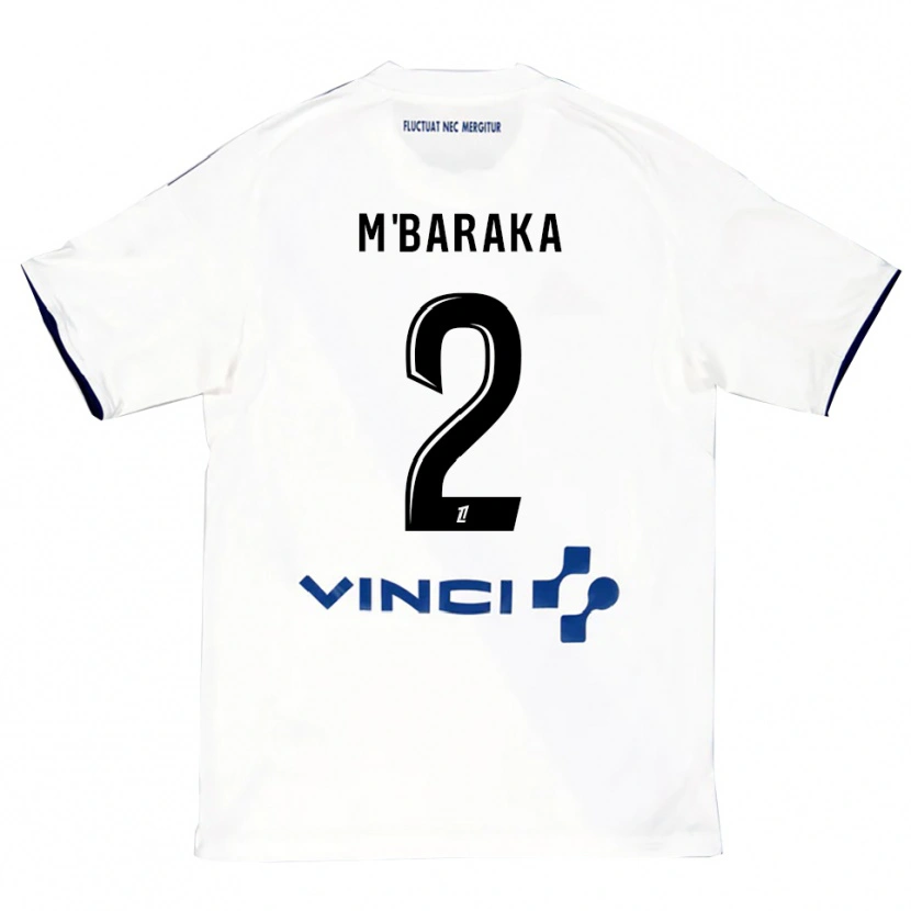 DanxenキッズAbdallah M'baraka#2白青アウェイシャツ2025/26ジャージーユニフォーム