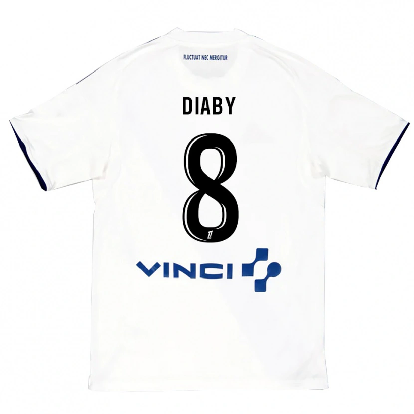 DanxenキッズAboubakar Diaby#8白青アウェイシャツ2025/26ジャージーユニフォーム
