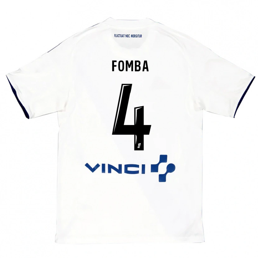 DanxenキッズIbrahim Fomba#4白青アウェイシャツ2025/26ジャージーユニフォーム