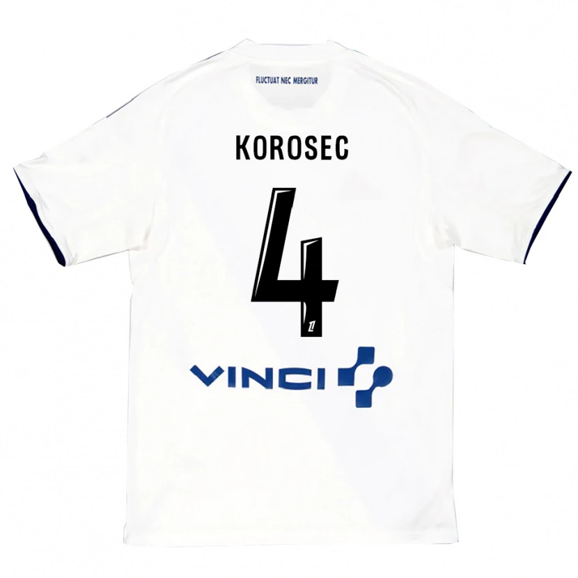 DanxenキッズKaja Korošec#4白青アウェイシャツ2025/26ジャージーユニフォーム