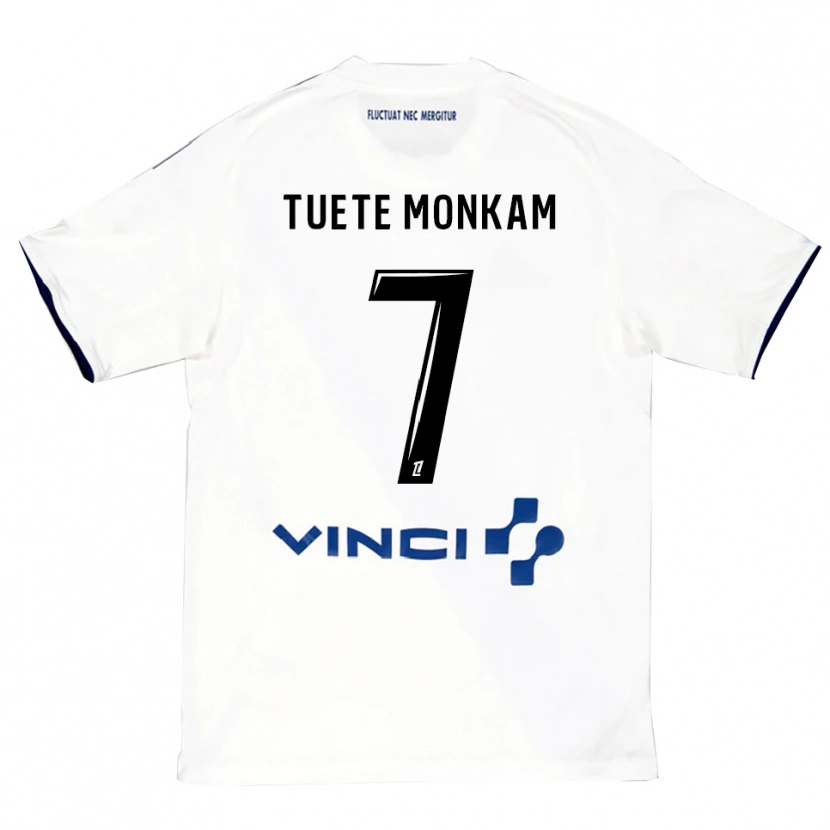 DanxenキッズMalcolm Tuete Monkam#7白青アウェイシャツ2025/26ジャージーユニフォーム