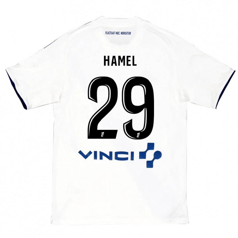 Danxenキッズピエール・イブ・ハメイル#29白青アウェイシャツ2025/26ジャージーユニフォーム