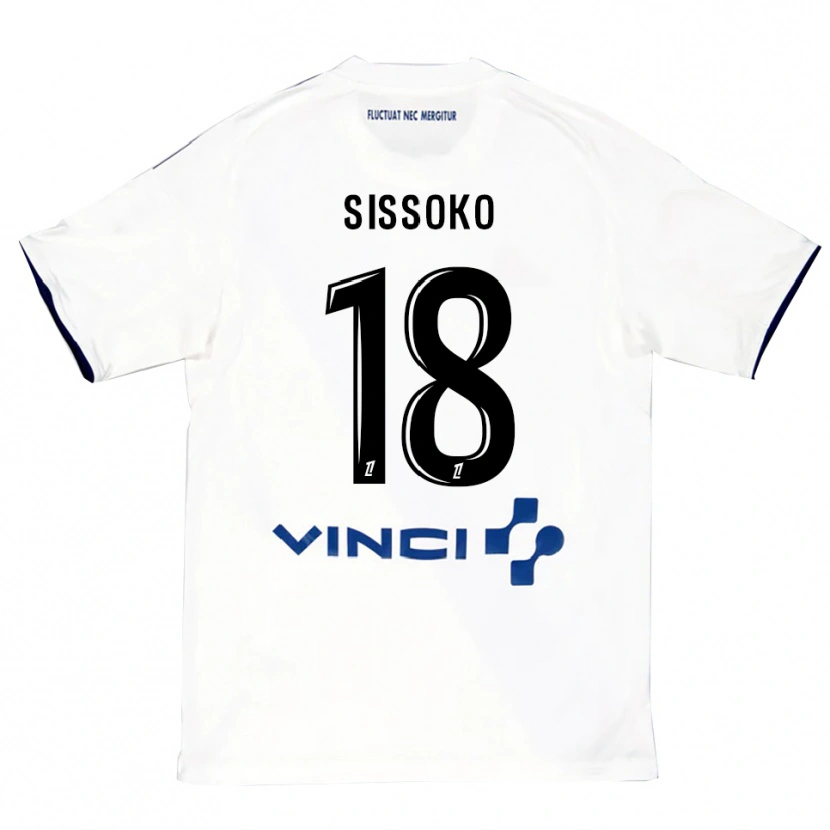 Danxenキッズオマー・シソコ#18白青アウェイシャツ2025/26ジャージーユニフォーム
