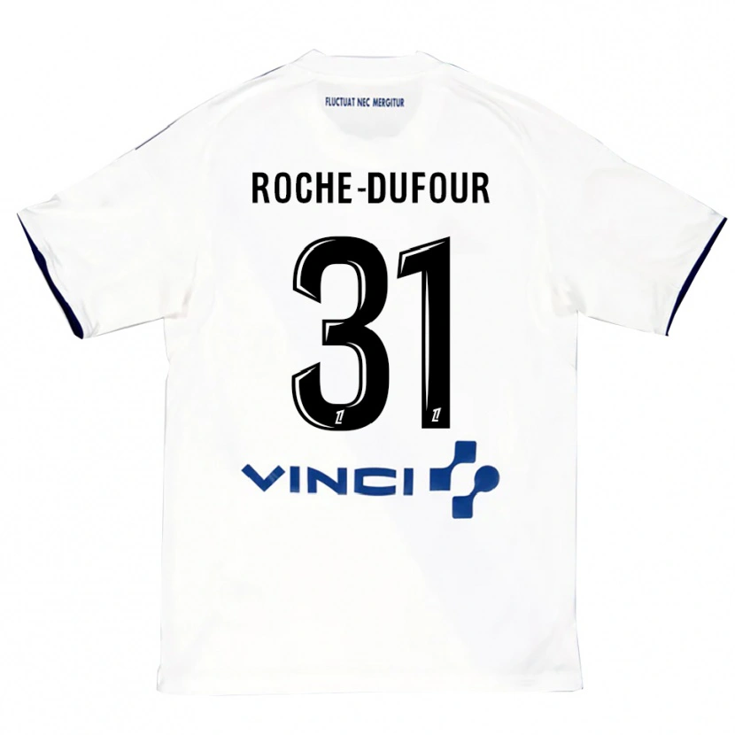 Danxenキッズケンザ・ロッチ・デュフォア#31白青アウェイシャツ2025/26ジャージーユニフォーム