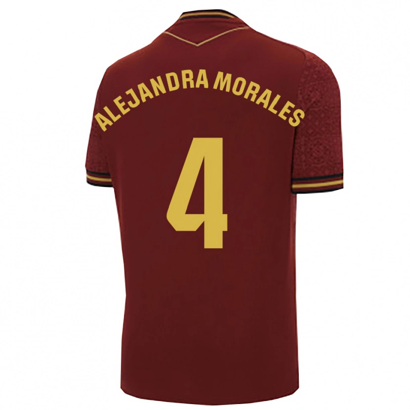 DanxenキッズAlejandra Morales Calvente#4バーガンディ金アウェイシャツ2025/26ジャージーユニフォーム