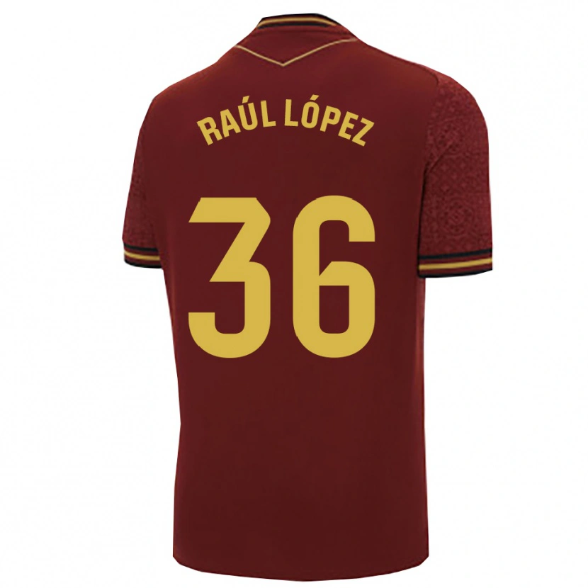 DanxenキッズRaúl López#36バーガンディ金アウェイシャツ2025/26ジャージーユニフォーム