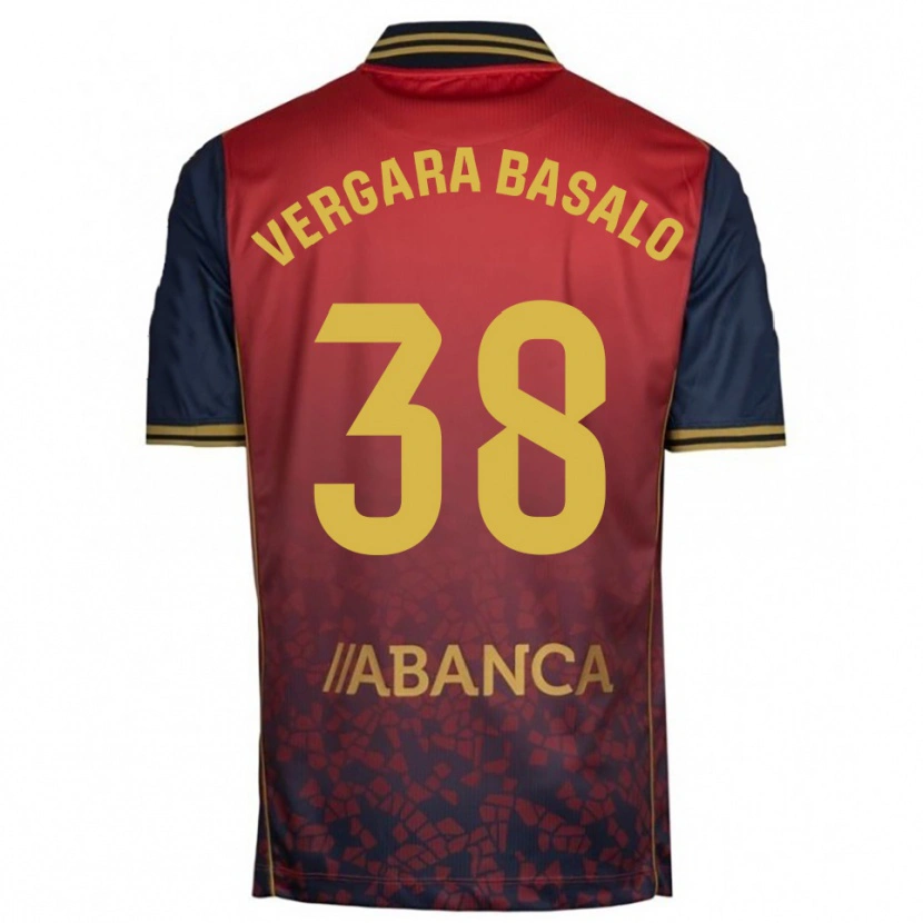 DanxenキッズDavid Vergara Basalo#38赤紺アウェイシャツ2025/26ジャージーユニフォーム