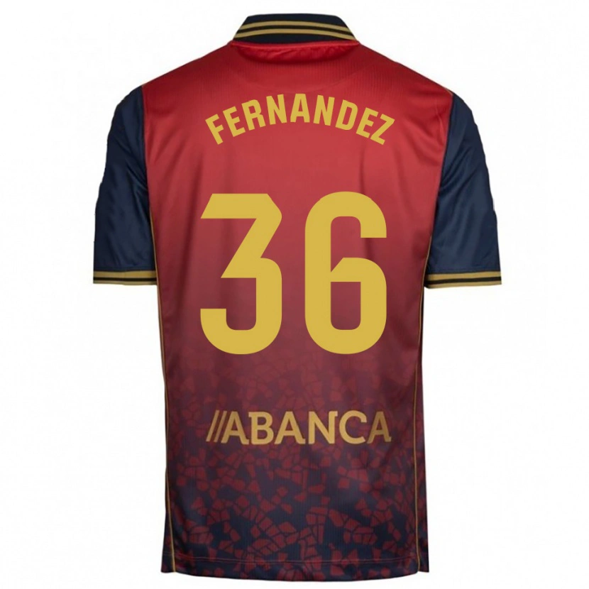 DanxenキッズRubén Fernández#36赤紺アウェイシャツ2025/26ジャージーユニフォーム