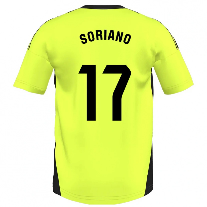 DanxenキッズAdrián Soriano#17蛍光黄アウェイシャツ2025/26ジャージーユニフォーム