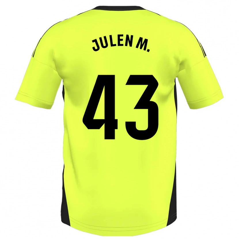 DanxenキッズJulen Martínez#43蛍光黄アウェイシャツ2025/26ジャージーユニフォーム