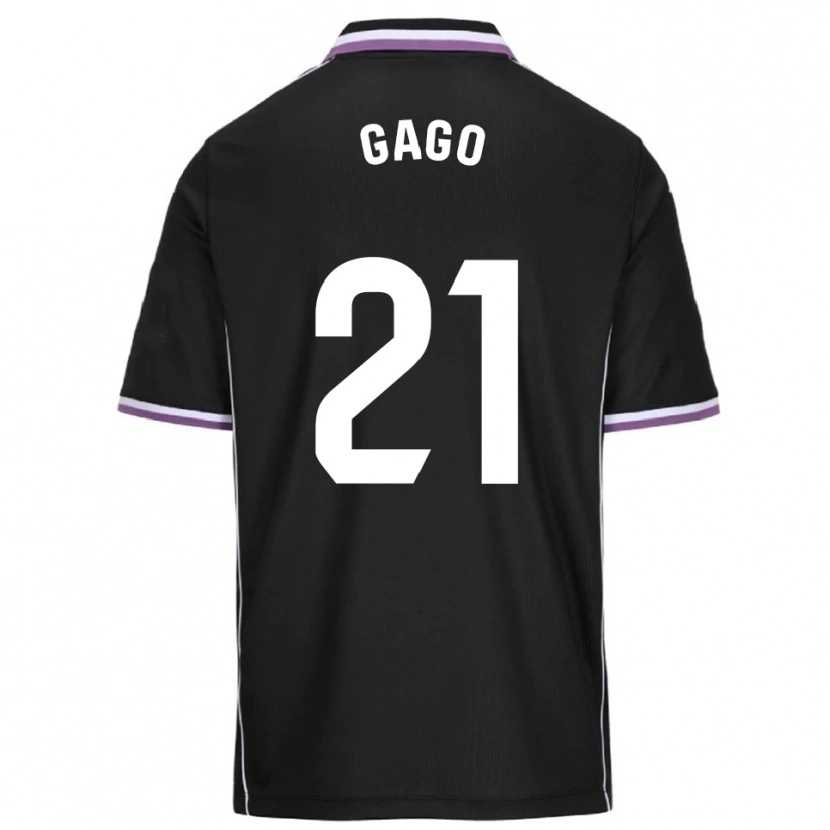 DanxenキッズLucía Gago Sánchez#21紫黒アウェイシャツ2025/26ジャージーユニフォーム