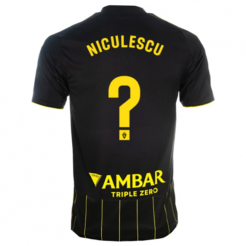 DanxenキッズAndrei Niculescu#0黒黄アウェイシャツ2025/26ジャージーユニフォーム