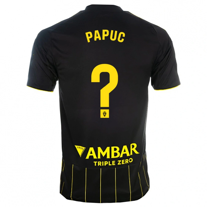 DanxenキッズDaniel Papuc#0黒黄アウェイシャツ2025/26ジャージーユニフォーム