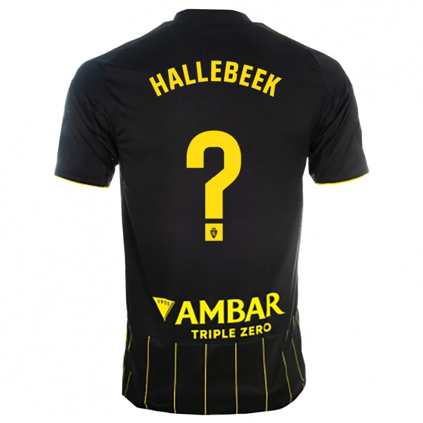 DanxenキッズBoaz Hallebeek#0黒黄アウェイシャツ2025/26ジャージーユニフォーム