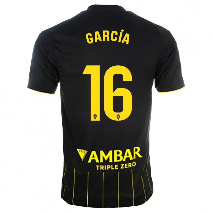 DanxenキッズIker García#16黒黄アウェイシャツ2025/26ジャージーユニフォーム