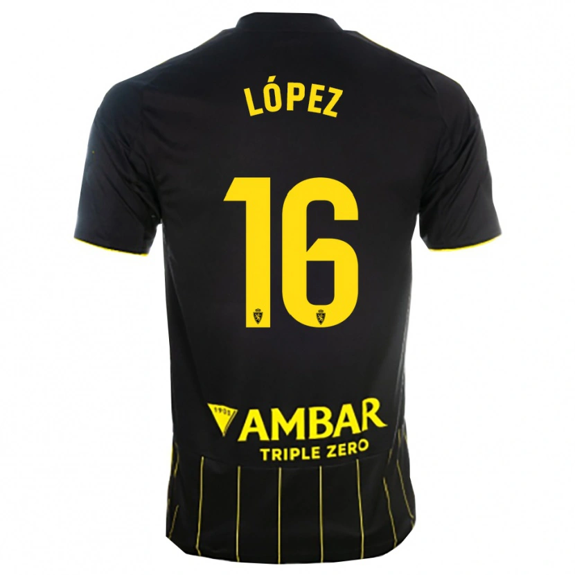 DanxenキッズJuan López#16黒黄アウェイシャツ2025/26ジャージーユニフォーム