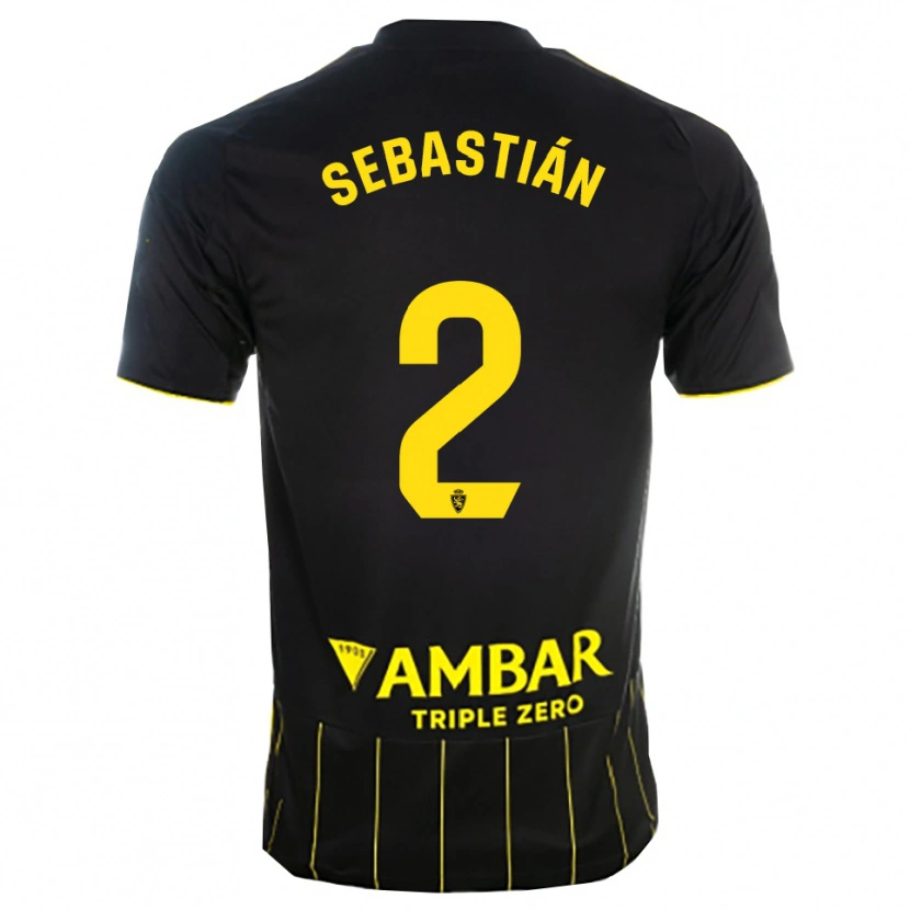 DanxenキッズJuan Sebastián#2黒黄アウェイシャツ2025/26ジャージーユニフォーム