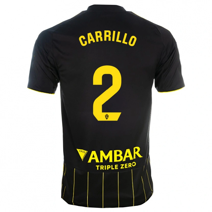 DanxenキッズHugo Carrillo#2黒黄アウェイシャツ2025/26ジャージーユニフォーム