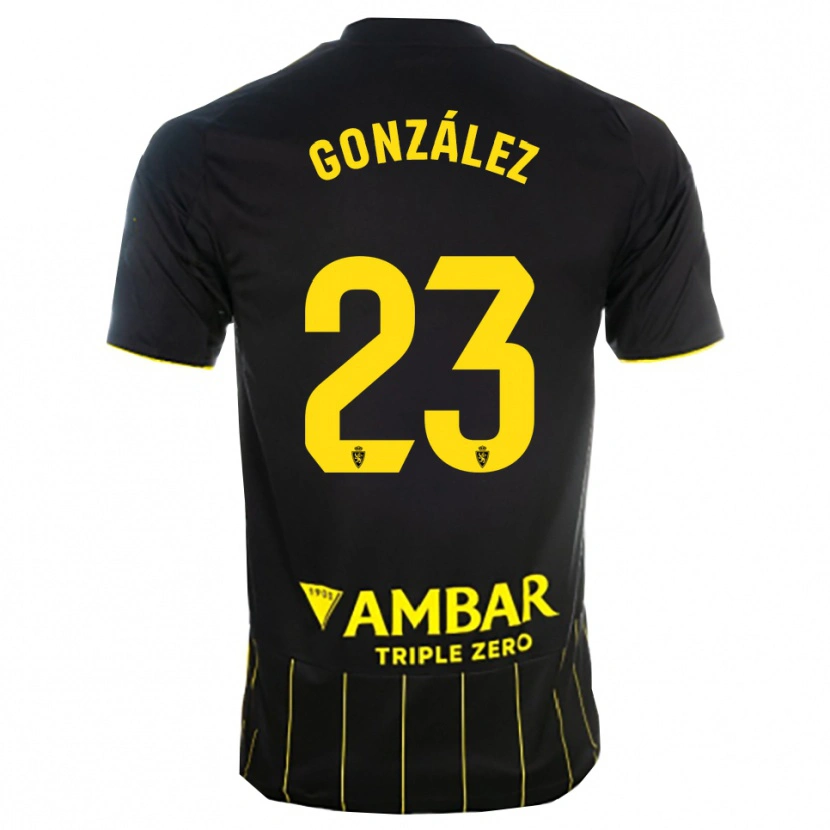 DanxenキッズÁlex González#23黒黄アウェイシャツ2025/26ジャージーユニフォーム