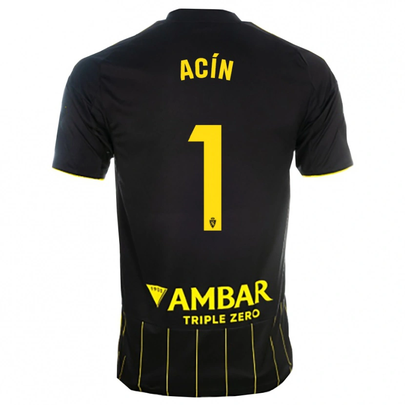 DanxenキッズGuillermo Acín#1黒黄アウェイシャツ2025/26ジャージーユニフォーム