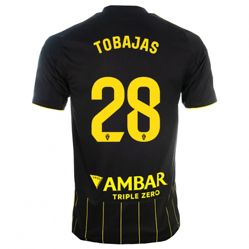 DanxenキッズJaime Tobajas#28黒黄アウェイシャツ2025/26ジャージーユニフォーム